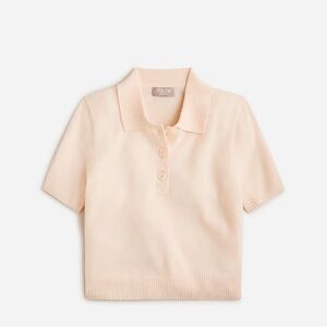 NWT Jcrew Cashmere cropped sweater-polo Size Small Hthr Muslin